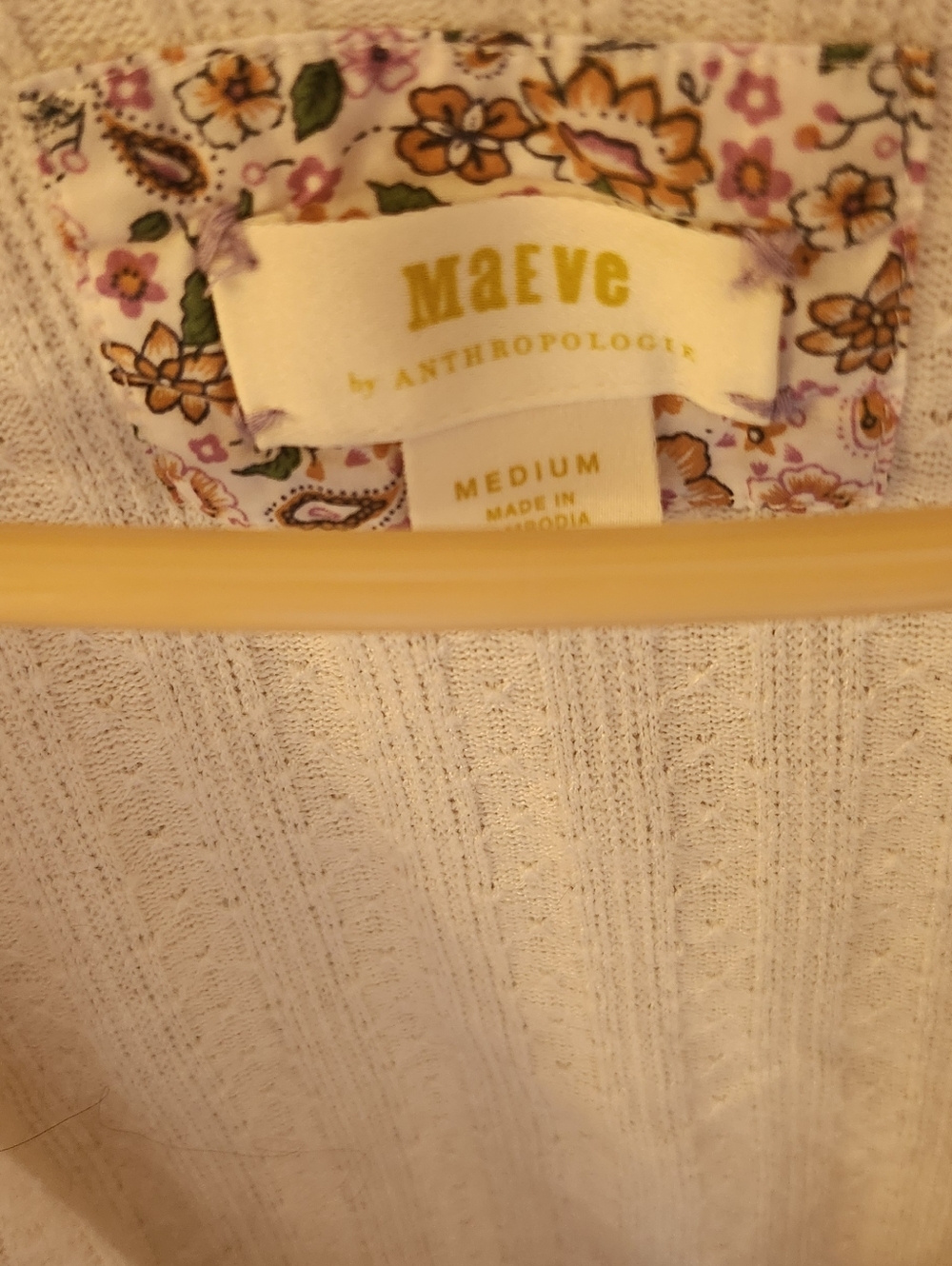 Maeve by Anthropologie Cream Knit Shirt